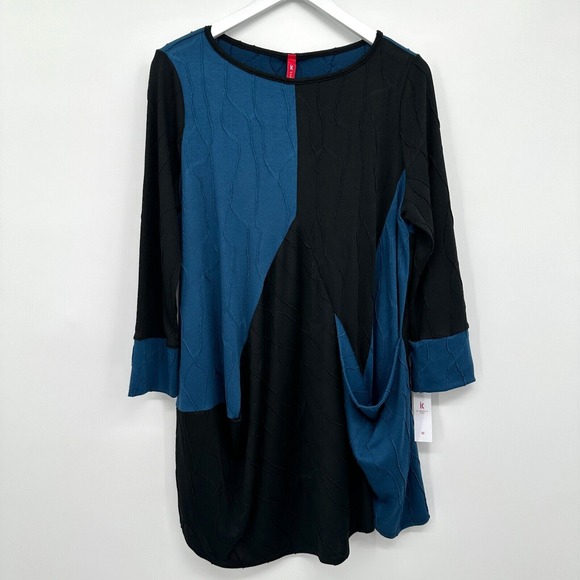 IC by Connie K Tunic Top Shirt‎ Blouse Medium 3/4 Sleeve Stretch Lagenlook New - Picture 14 of 14